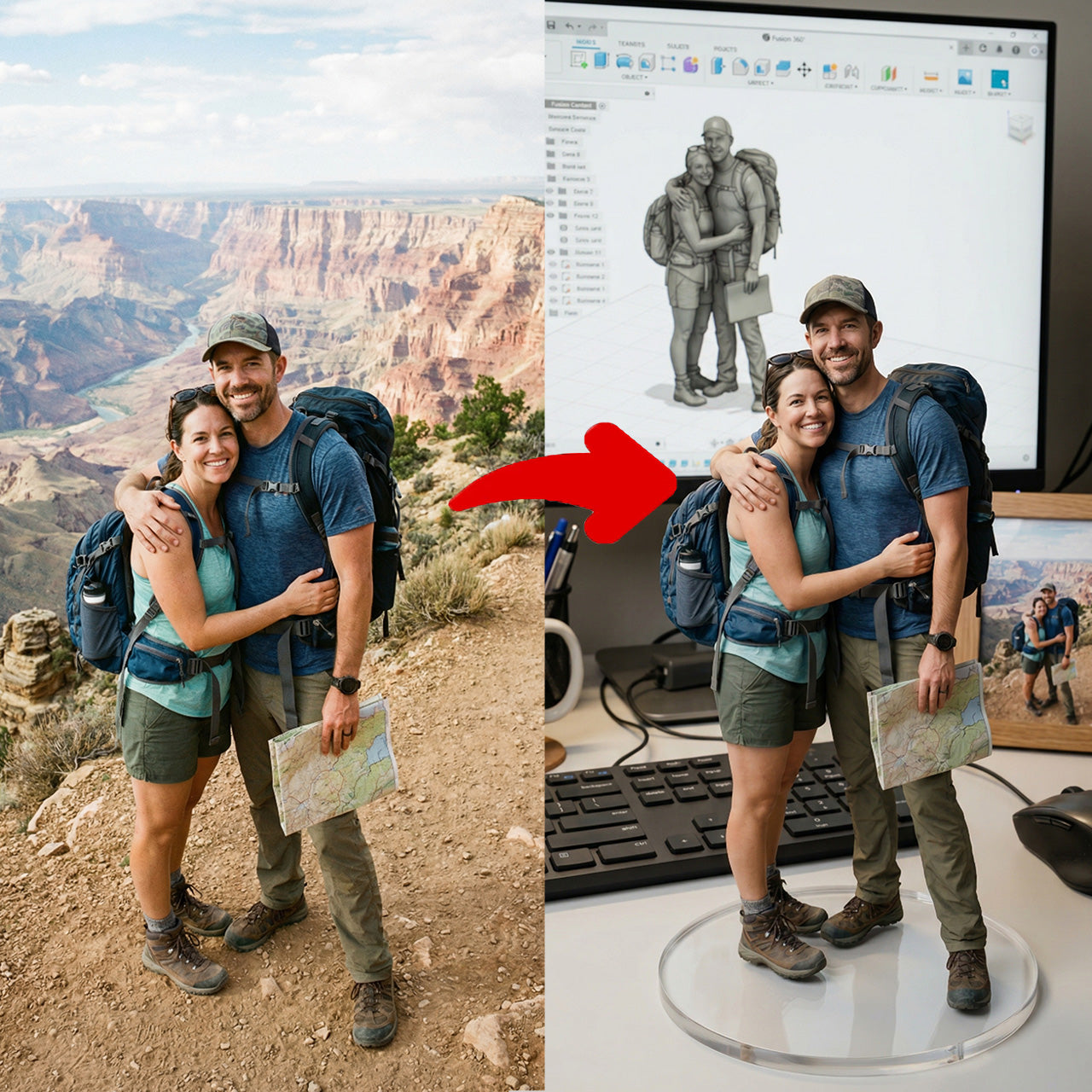 Custom Realistic Sculpture – Couple (2  People)